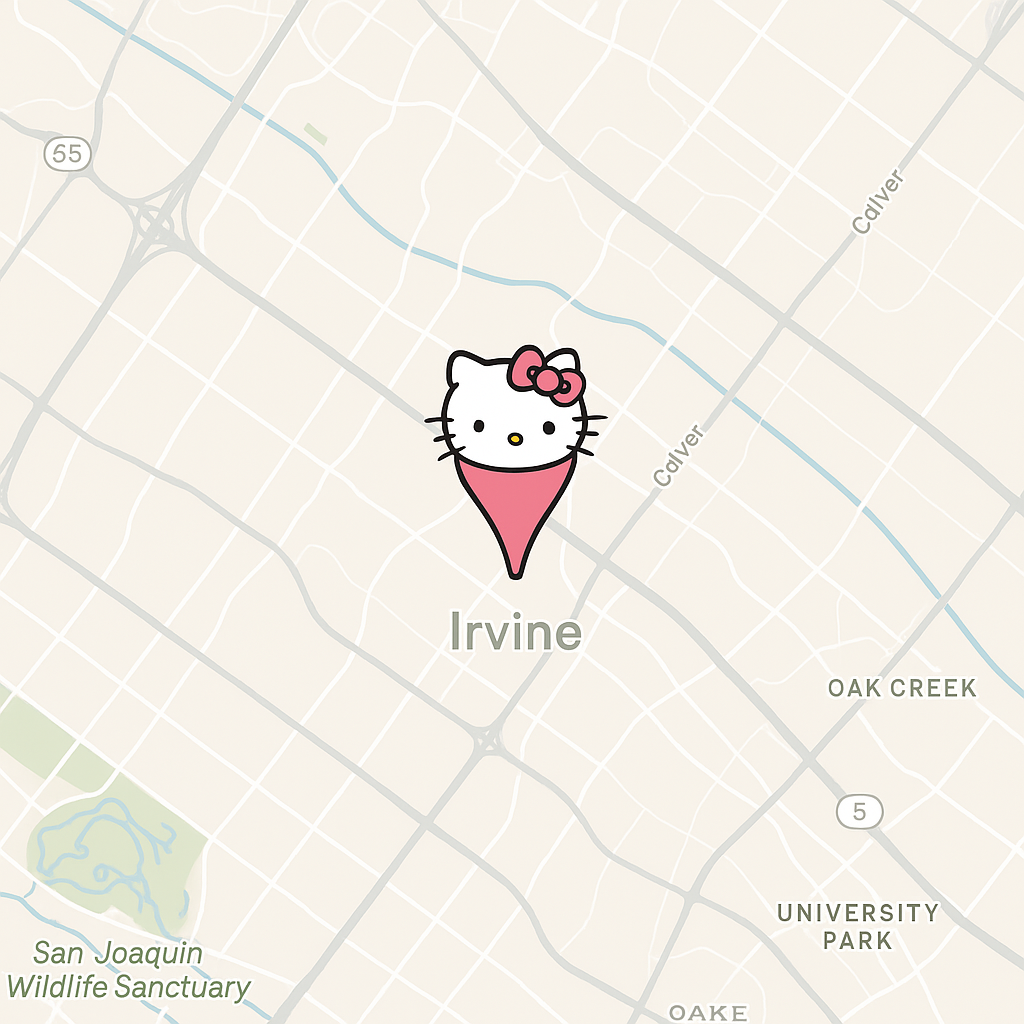 Hello Kitty and map